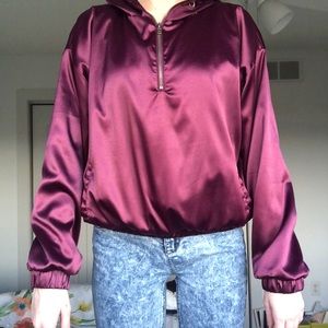 Maroon quarter zip hoodie
